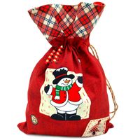 WOREK PREZENTOWY ŚWIĄTECZNY CZERWONY  TOREBKA NA PREZENTY BAŁWANEK 29x40cm