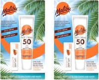 Malibu Krem Do Twarzy SPF50 + Pomadka SPF30 Zestaw x2szt