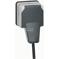 PLEXO IP66 Gniazdo 2P+Z z klapką blokującą wtyczkę 16 A - 250V~ natynkowe Legrand 090465