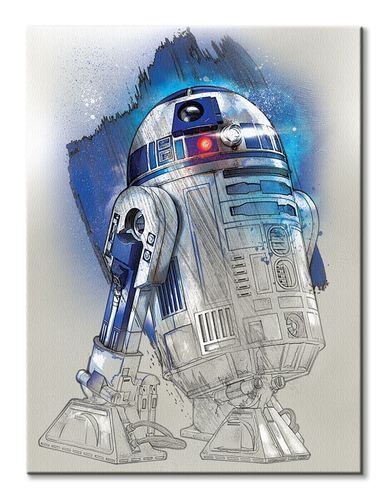 Gwiezdne Wojny Star Wars: The Last Jedi (R2-D2 Brushstroke) - obraz na płótnie 60x80 cm na Arena.pl