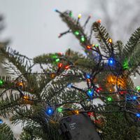 Lampki choinkowe LED 160 diod 11,2m na baterie multikolor IP44