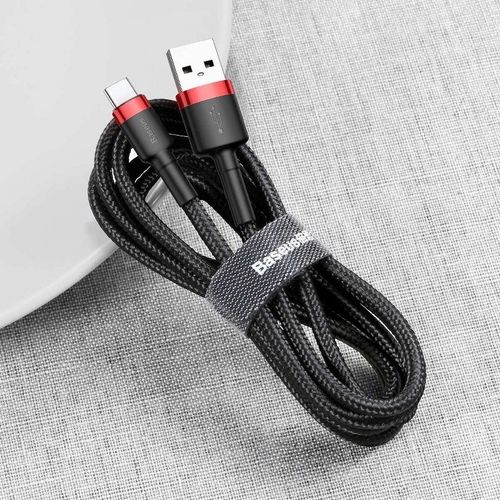 kabel usb do usb-c baseus cafule 2a 3m (czerwono-czarny) na Arena.pl