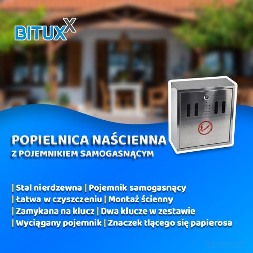 13196 Popielnica zawieszana duża na ścianę naścienna szara ze znaczkie na Arena.pl