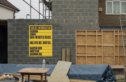 TABLICA BUDOWLANA TABLICA INFORMACYJNA TABLICA INFORMACYJNA BUDOWLANA 50x70 na Arena.pl