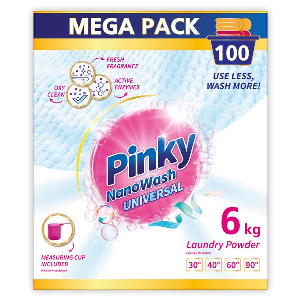 Proszek do prania uniwersalny 100 prań 6kg NanoWash Universal PINKY zdjęcie 2
