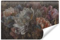 Fototapeta ABSTRAKCYJNE Kwiaty Peonie Piwonie Beton Mur 180cm x 120cm