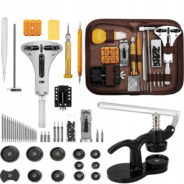 ZESTAW ZEGARMISTRZOWSKI NARZĘDZIA KLUCZ ETUI DO NAPRAWY ZEGARKÓW 162EL zdjęcie 1