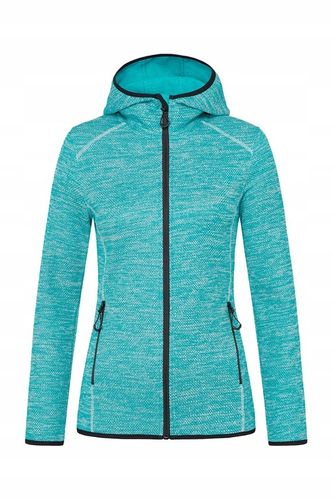 Rozpinany polar damski z kapturem kieszenie Recycled ekologiczny turkus XS na Arena.pl
