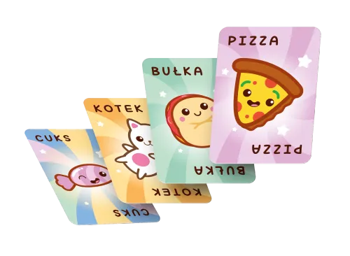 Gra karciana dla dzieci - Bułka, Kotek, Pizza - Zgadywanka dla najmłodszych na Arena.pl