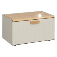 CHLEBAK METALOWY BEŻOWY Z BAMBUSOWĄ POKRYWĄ SENSIA 15 L 35,5 X 20,8 X 23,5