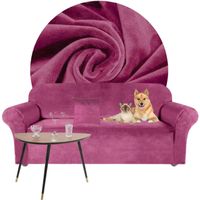 POKROWIEC NA KANAPĘ SOFĘ WELUR 190-230 CIEMNY RÓŻ