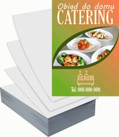 Ulotki A4 reklamowe firmowe 100szt projekt w cenie OBIAD DO DOMU CATERING