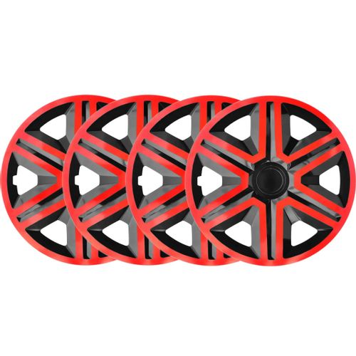 4x Kołpaki 16 ACTION CZARNO CZERWONE TUNING na Arena.pl