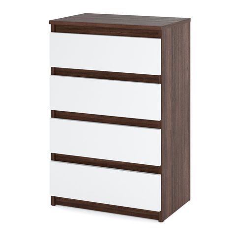 Komoda 4 Szuflady 60cm Dąb Wenge Biały Mat Pojemna Szafka Nowoczesna Rtv na Arena.pl