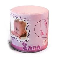 Dwukolorowa poszewka z satyny na okrągłą pufę do sublimacji - Pink