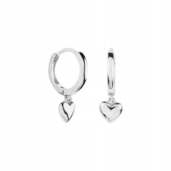 Kolczyki srebrne - serca - Simple YES zdjęcie 1