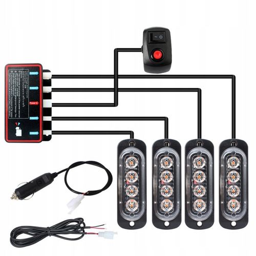 LAMPY OSTRZEGAWCZE LED LAWETA POMOC STROBOSKOPY KOGUT DO ATRAPY POMARAĆZOWE na Arena.pl