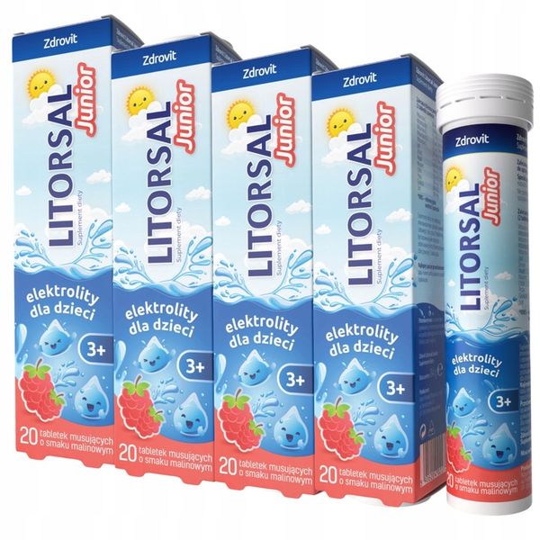 4x ZDROVIT LITORSAL JUNIOR 20 tabletek musujących zdjęcie 1