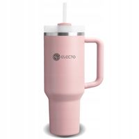 MagiCook KUBEK TERMICZNY RÓŻOWY 1200 ML ZE SŁOMKĄ STYLE USA Róż