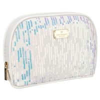 kosmetyczka z materiału syntetycznego w białym kolorze, jednokomorowa