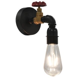 Lampa ścienna w formie kranu, czarna, E27