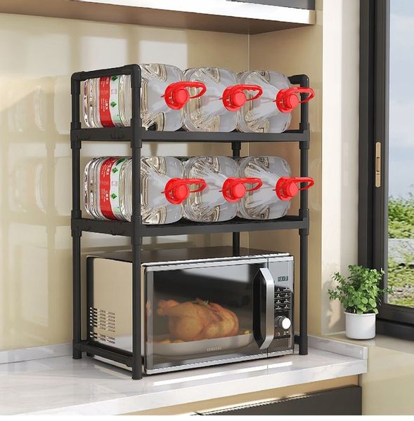 PÓŁKA KUCHENNA pod mikrofalówkę ORGANIZER CZARNA 2poziomy 48cm REGAŁ zdjęcie 3