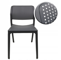 Krzesło ogrodowe antracytowe z polipropylenu na balkon taras