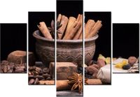 105CM 150CM OBRAZ 5 ELEM POPOŁUDNIOWA KAWA DRUK