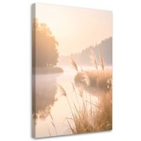 Obraz do salonu sypialni biura hotelu spa, Rzeka las we mgle