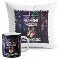 ZESTAW KUBEK + PODUSZKA DRUK - GAMER GAMEPAD GAMBLING GRY
