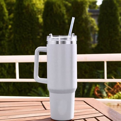 Kubek termiczny ze słomką próżniowy na kawę herbatę napoje zimne duży 1,2l na Arena.pl