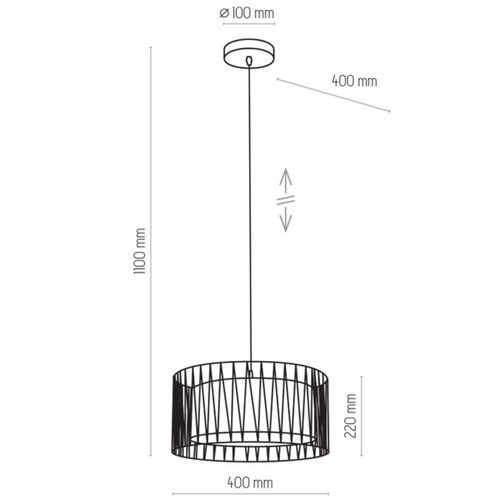 Lampa wisząca okrągła Harmony 1654 TK Lighting tkaninowa czarna na Arena.pl