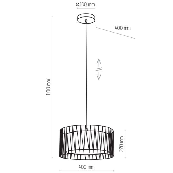 Lampa wisząca okrągła Harmony 1654 TK Lighting tkaninowa czarna zdjęcie 4