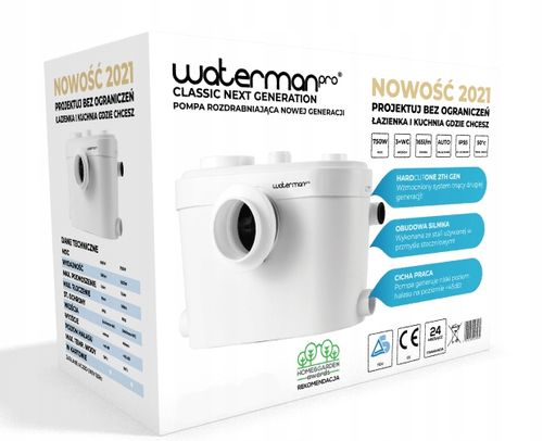 POMPA WC ROZDRABNIACZ MŁYNEK PRZEPOMPOWNIA 600 WATT WATERMAN PRO na Arena.pl