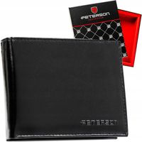 Peterson elegancki portfel męski skórzany duży skóra naturalna na zatrzask