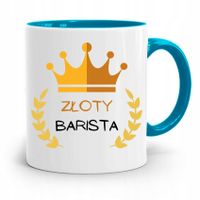 Dla Baristy Baristki Kawiarki Kubek Błękitny Z Nadrukiem Ze Zdjęciem