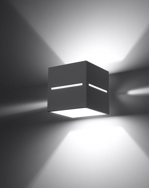Kinkiet LAMPA ścienna SL.0205 metalowa OPRAWA kostka cube przyścienna szara zdjęcie 2