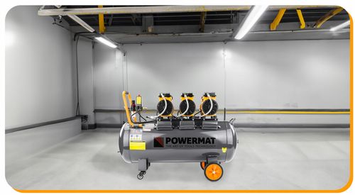 KOMPRESOR BEZOLEJOWY 100L SPRĘŻARKA 8 BAR 580l/min 230V CICHY 79dB 4,1KM na Arena.pl