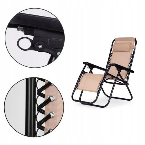 LEŻAK FOTEL OGRODOWY PLAŻOWY SKŁADANY REGULOWANY ZERO GRAVITY WODOODPORNY na Arena.pl