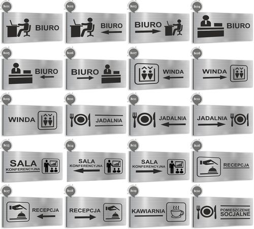 Tabliczka informacyjna WYJŚCIE Tablica nierdzewna SREBRNA DUŻO WZORÓW na Arena.pl
