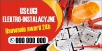 BANER REKLAMOWY OCZKOWANY 200x100 RÓŻNE WZORY USŁUGI ELEKTRO INSTALACYJNE