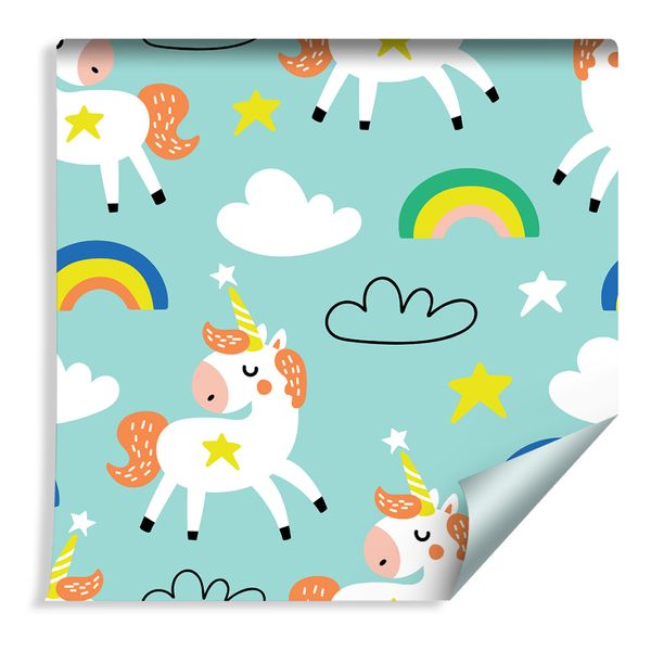 Tapeta Dla Dzieci - Śpiące Jednorożce - Styl Skandynawski zdjęcie 1