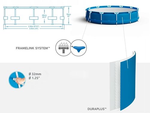Bestway Basen stelażowy 305cm x 76cm 8w1 56679 na Arena.pl