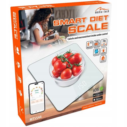 Waga SMART DIET SCALE z aplikacja dietetyczna Bluetooth4.2 IOS Android na Arena.pl