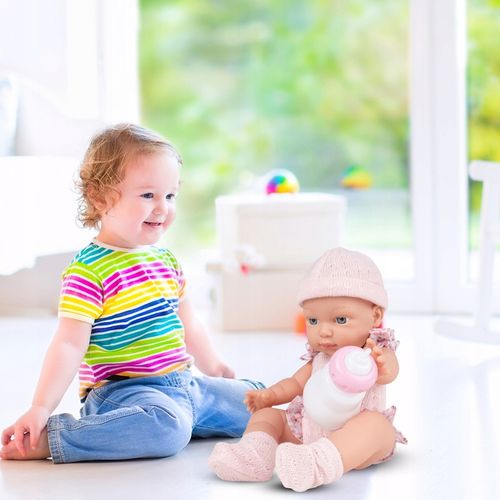 LALKA BOBAS NIEMOWLAK ŚLICZNA RÓŻOWE UBRANKO BUTELKA AKCESORIA DLA DZIECI na Arena.pl