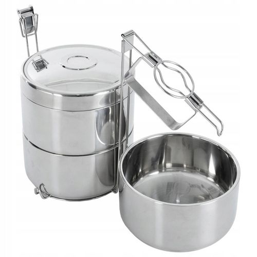 Menażka 3-POZIOMOWA piętrowa termiczna termos przenoszenia żywności obiadów na Arena.pl