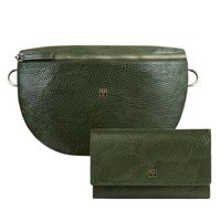 portfel damski skórzany t-09-gr  i saszetka nerka damska t-36-pgb zestaw