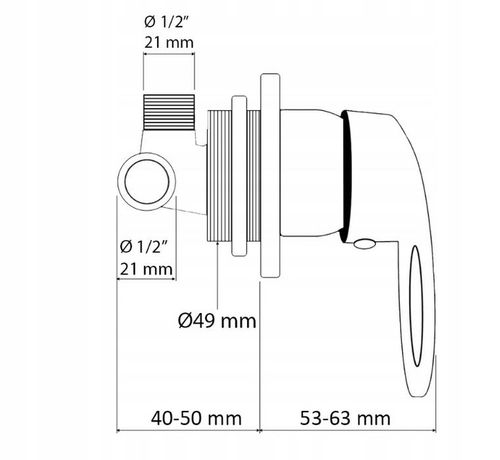 Bateria prysznicowa mieszacz do kabiny zabudowanej na Arena.pl