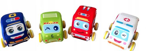 Pluszowe AUTKA miękkie z napędem 4 auta MATA PODKŁADKA ulice TORBA na Arena.pl