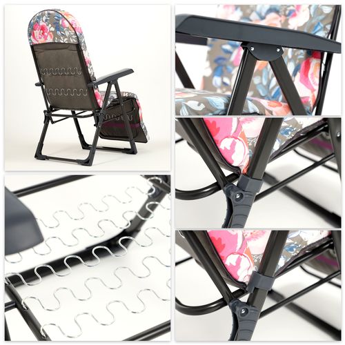 FOTEL LEŻAK OGRODOWY PLAŻOWY SKŁADANY PODNÓŻEK na Arena.pl